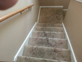 Before Stairway Stain Removal